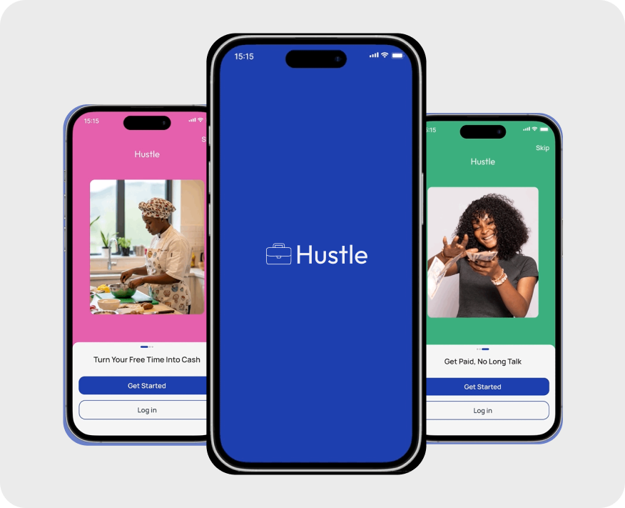 Hustle App project mockup